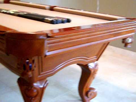 7′ pool table with tan felt