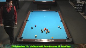 Peter Burrows v Huidji See at the MD 14.1 Straight Pool Championships